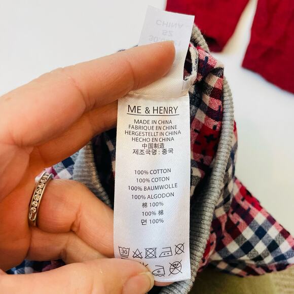 NWT Me & Henry 6/12M Red Overall Set - Picture 6 of 7